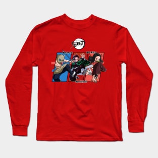 Demon Slayer Nezuko Tanjiro Inosuke Action Long Sleeve T-Shirt